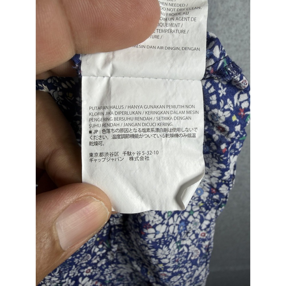 Old Navy Blouse Womens 4X Blue Floral Henley Long Sleeve Tunic Plus Top - Picture 4 of 11